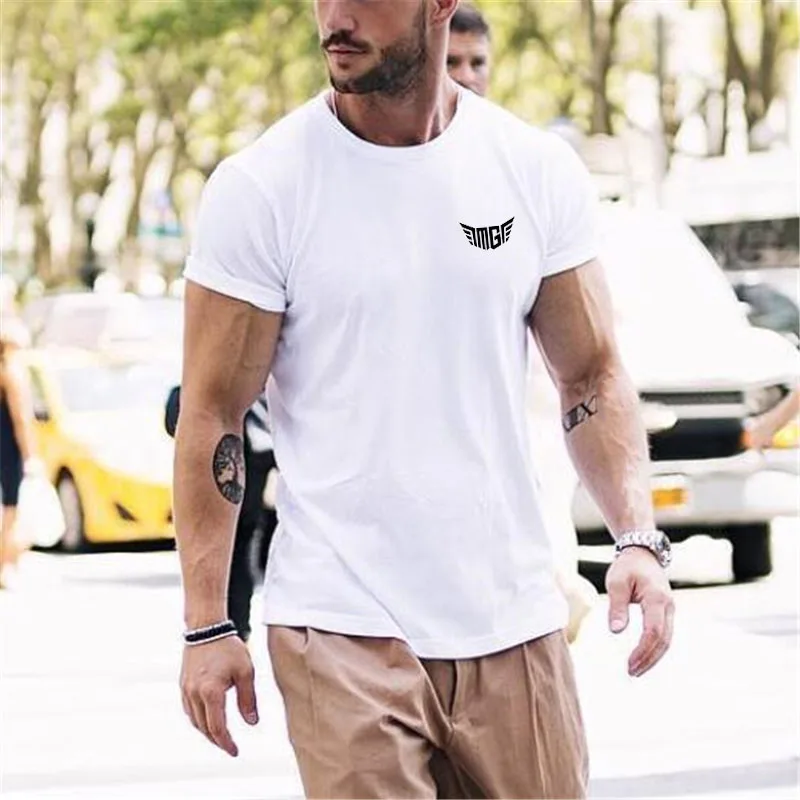 

Mens Fitness Shirts Clothing Trend Casual T Shirts Brand New Fashion T Shirts Men Cool Tee Shirt Tops Short Sleeve Cotton Tshirt
