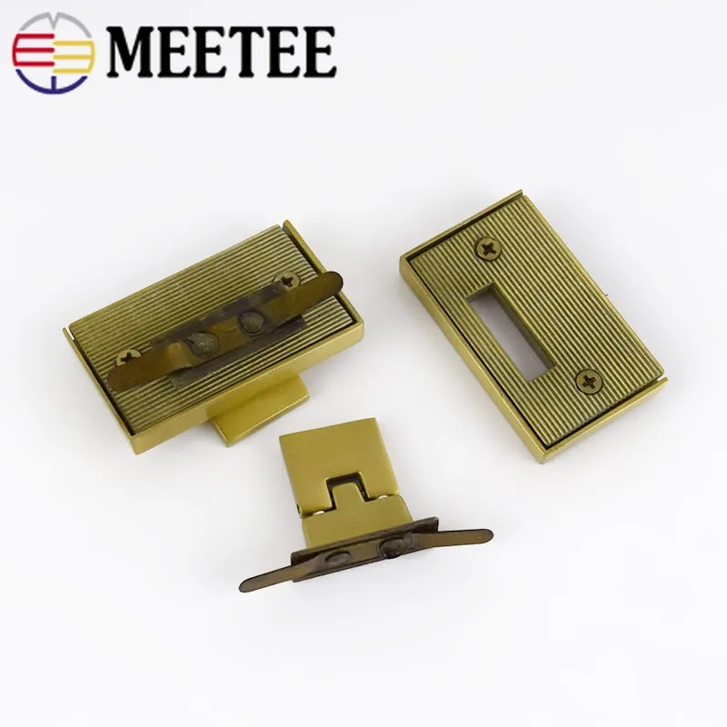2Pcs Square 50x30mm Handbag Metal Locks Bag Twist Turn Lock For DIY Replacement Purse Snap Clasp Closure Hardware Accessories | Дом и сад