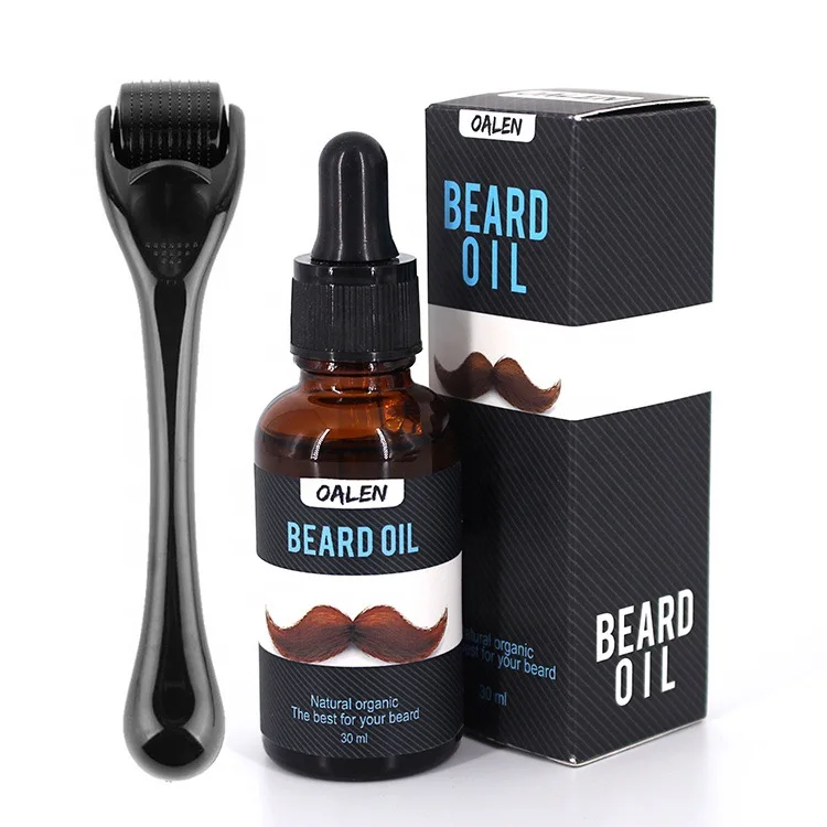 

30ml beard oil Microneedle combination moisturizing soft after-shave care beard oil mens grooming kit Men's beard care