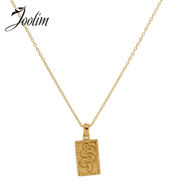 

Stainless Steel PVD Plated Waterproof Rectangle Pendant Necklace Waterproof Gold Jewelry