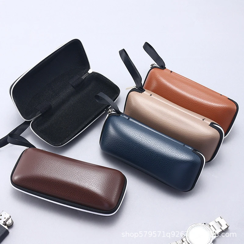 

Square Lychee Pattern Leather Glasses Bags For Women Unisex Oversize Compression-resistant Glasses Case Box Sunglasses Box