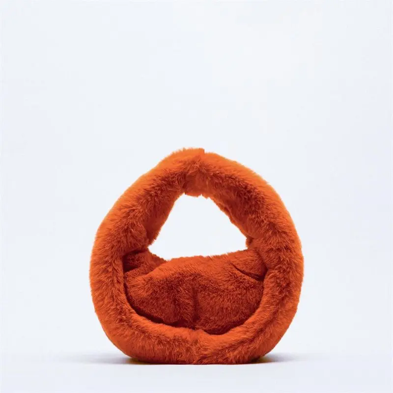 

3 pcs Za Faux Fur Tote Handbag for Women Winter Ladies Shoulder Bag Plush Female Shopper Handle Bag 2021 Luxury Brand Designer