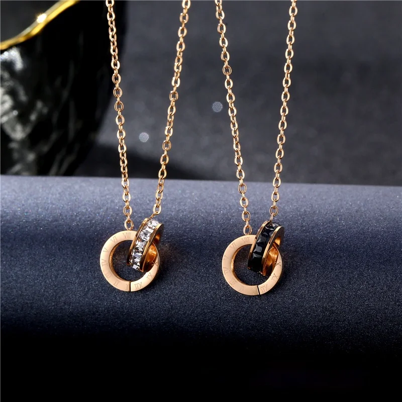 Ожерелье женское из титановой стали с подвеской римскими цифрами | Украшения и