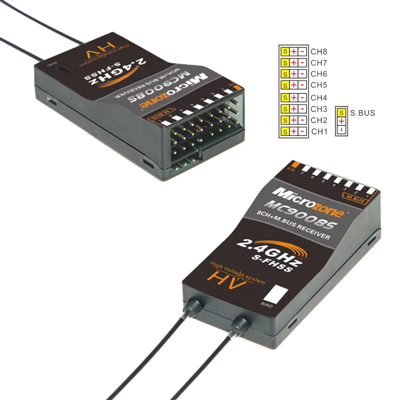 Передатчик Microzone MC10 10CH 2 4 ГГц FHSS RC с приемником MC9008S PCM2048 PWM /M.bus для
