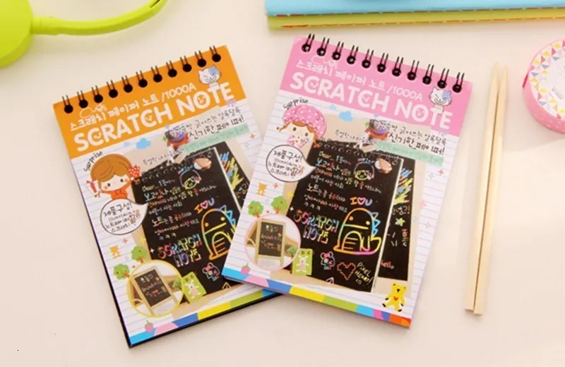 Творческий DIY Sketchbook черный картон детская Живопись Рисунок бумага для заметок игрушка блокнот канцелярские принадлежности для школы товары для магазина 016044