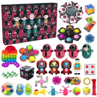 squid game 24 fidget anti stress relief toys sets surprise advent calendar christmas box slow rising squishy squeeze kids gift