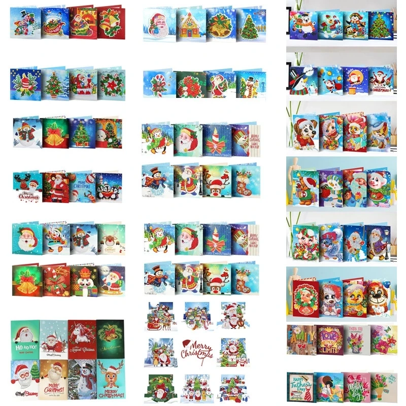 Набор алмазных картин 5D сделай сам из 8 предметов мультяшная Рождественская