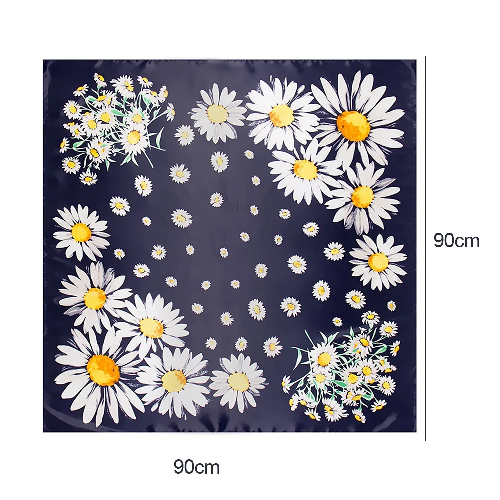 

90cm Marguerite Silk Imitation Muslim Women Hijab Long Wrap Shawl Head Scarf Respirator for Summer Stop The Flying Spit