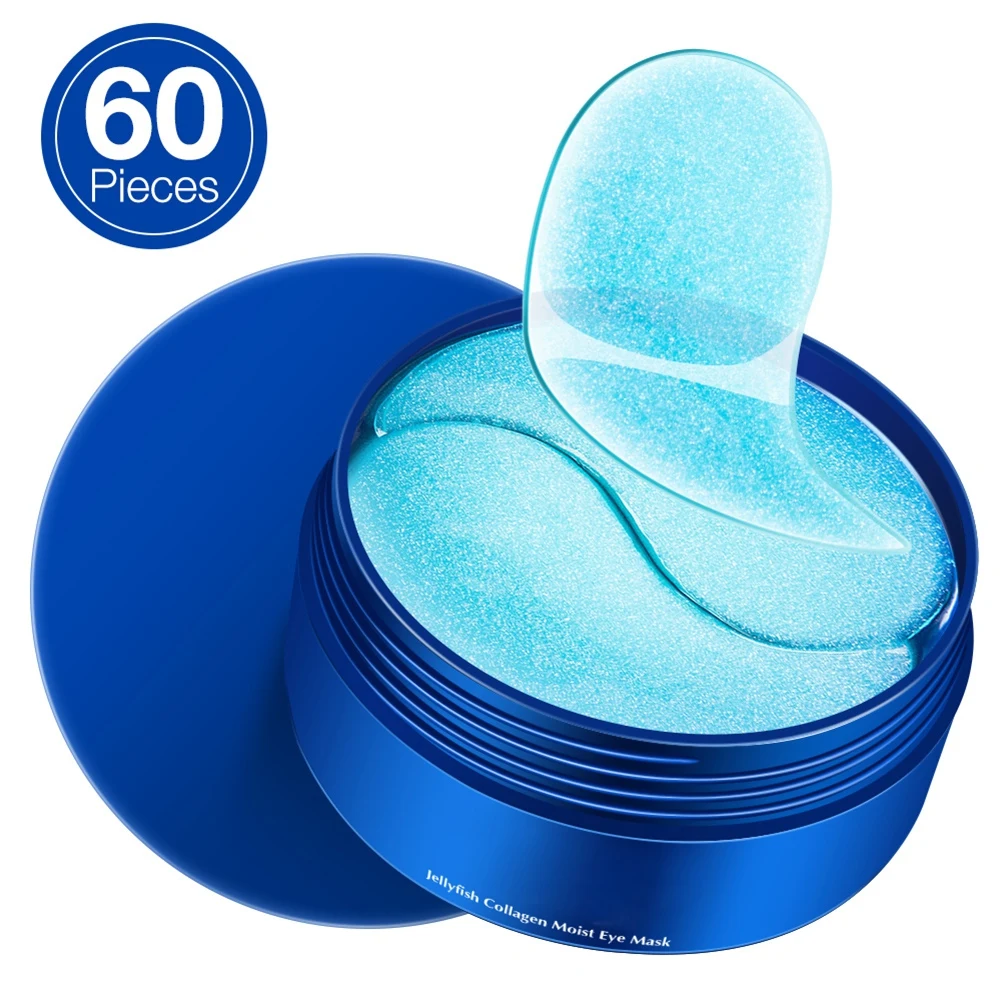

60pcs Jellyfish Collagen Eye Mask Moisturizing Replenishing Water Remove Eye Wrinkles Anti Aging Whitening Eye Mask