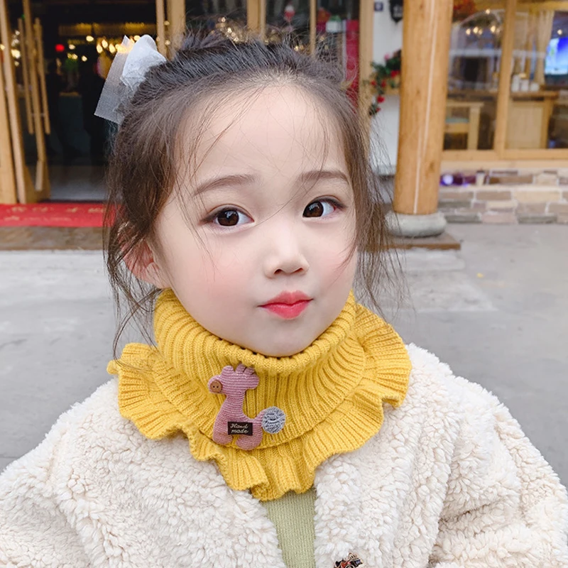 

Cute Kids Neckerchief Solid Color Children Knit Wool O Ring Neck Collar Boy Girl Outdoor Protect Winter Warm Baby Scarf