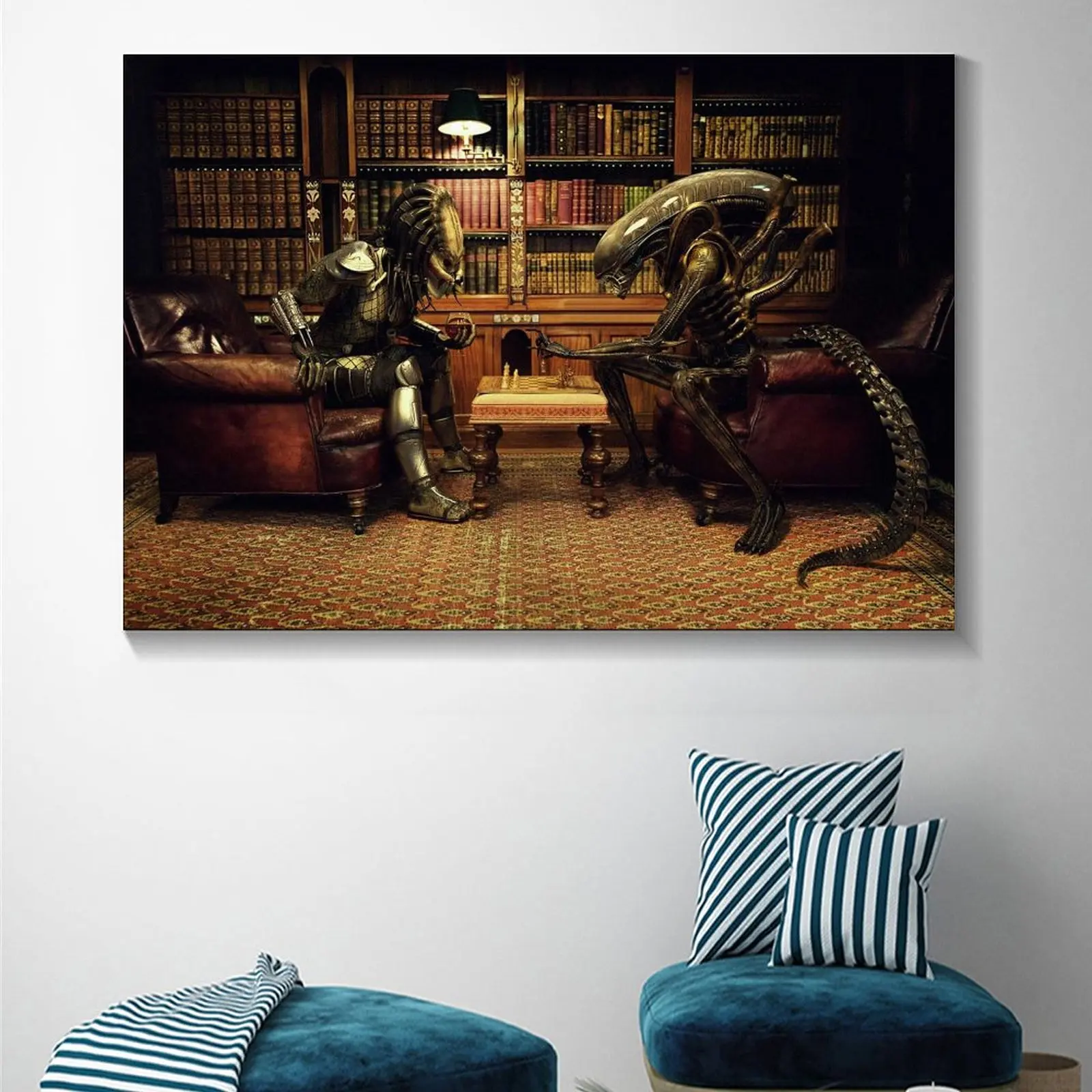 Инопланетянин против Хищника игра в шахматы холст художественный плакат и