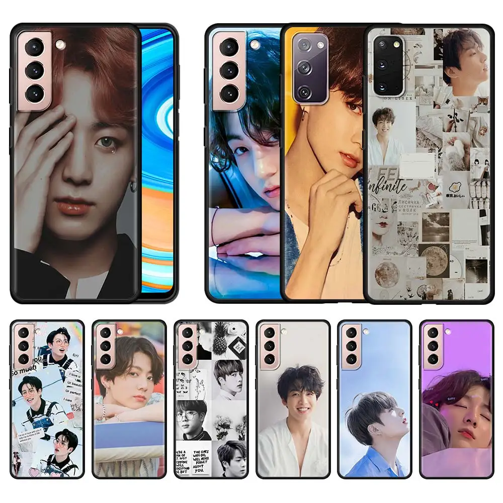 

Black Case For Samsung Galaxy S20 FE S21 Ultra S10 S8 S9 Plus S10Lite Antifall Phone Soft Cover Coque Euphoria Jungkooks KPOP