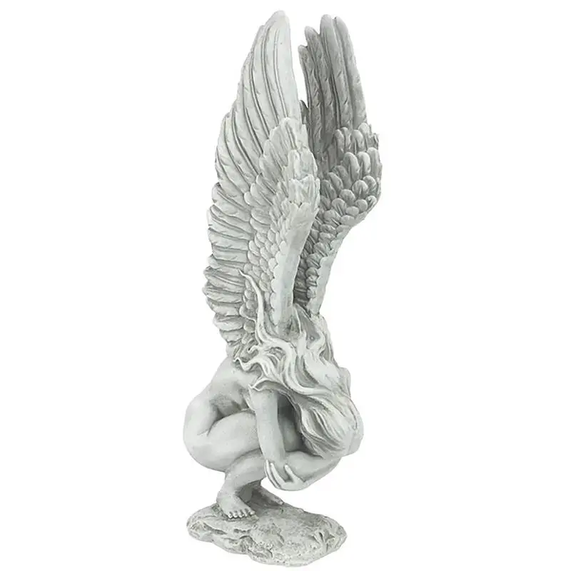

New angel wings statue Vintage resin Sculpture Indoor Angel Memorial Redemption Figurine Outdoor Garden Decoration Home Decor