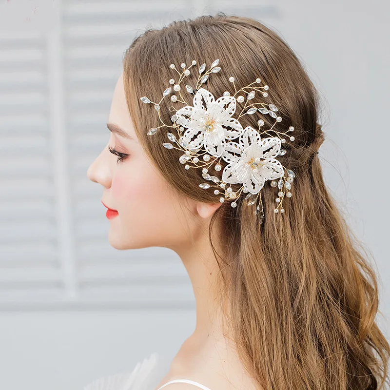 

Bridal Hair Comb Clip Headband Wedding Hair Accessories Rhinestone Flower Bridal Hair Accessories Tiara Headband Head Jewelry