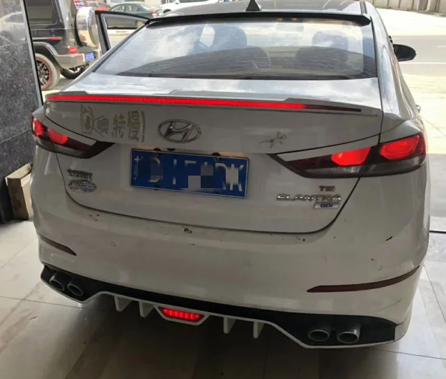 Для hyundai Elantra спойлер светодиодный светильник стример ABS Материал задний Багажник крыло праймер цвет задний спойлер