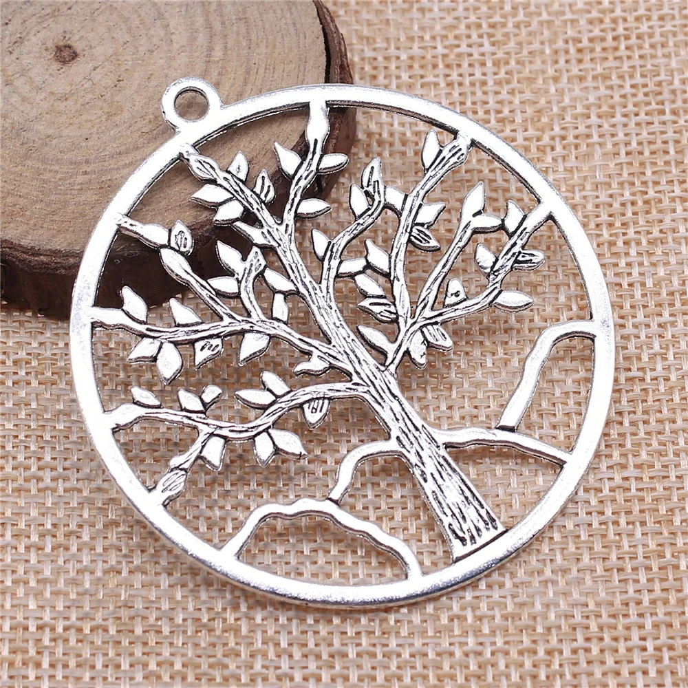 

Charms for Jewelry Making Findings Handmade DIY Craft 3pcs Antique Silver Color 63x57mm Tree Of Life Charms Pendant