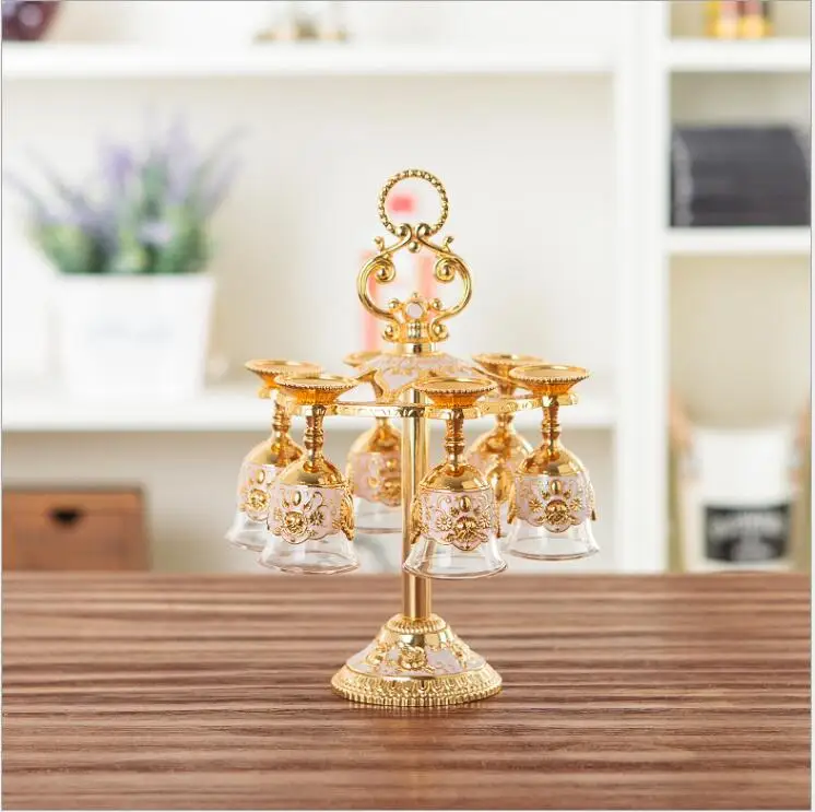 creative 6/12 cups metal wine glasses barware set Goblet whisky glass vaso de vidrio wisky forkitchen dining bar | Дом и сад