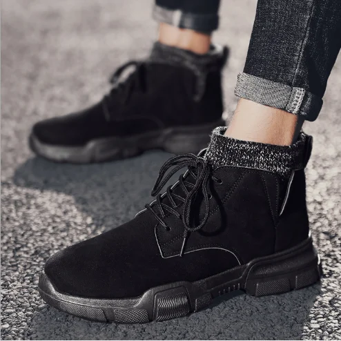 Ботинки для мужчин осень/зима 2019 новый стиль с флисом средний и Высокий Верх