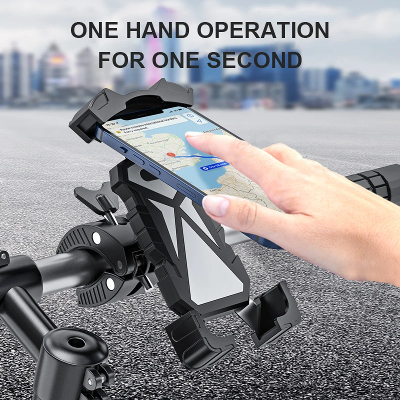 

Automatic Lock Bicycle Phone Holder Mount Road Bike Handlebar Support Universal Motorcycle Mobile Phone Mount Bracket For iPhone