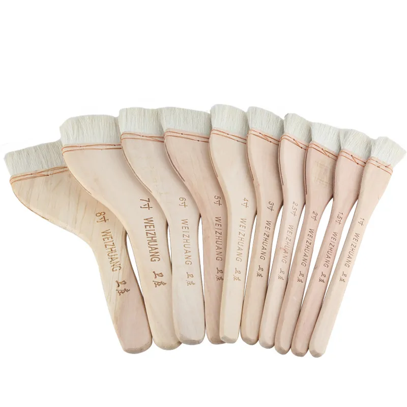 

1pcs High Quality Wooden Handle Goat Hair Paint Brushes 1-4 Inch for Wall Watercolor Acrylic Oil Painting School Art Supplies