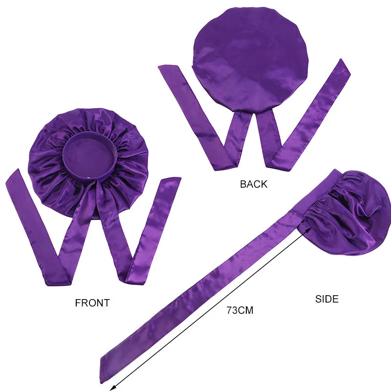 

New Extra Large Bow Scarf Cap Bath Cap Chemotherapy Cap Satin Baotou Hat Nightcap Women Hair Accessories