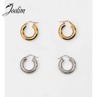 joolim high end gold finish stainless steel hoop earring trendy earring 2020