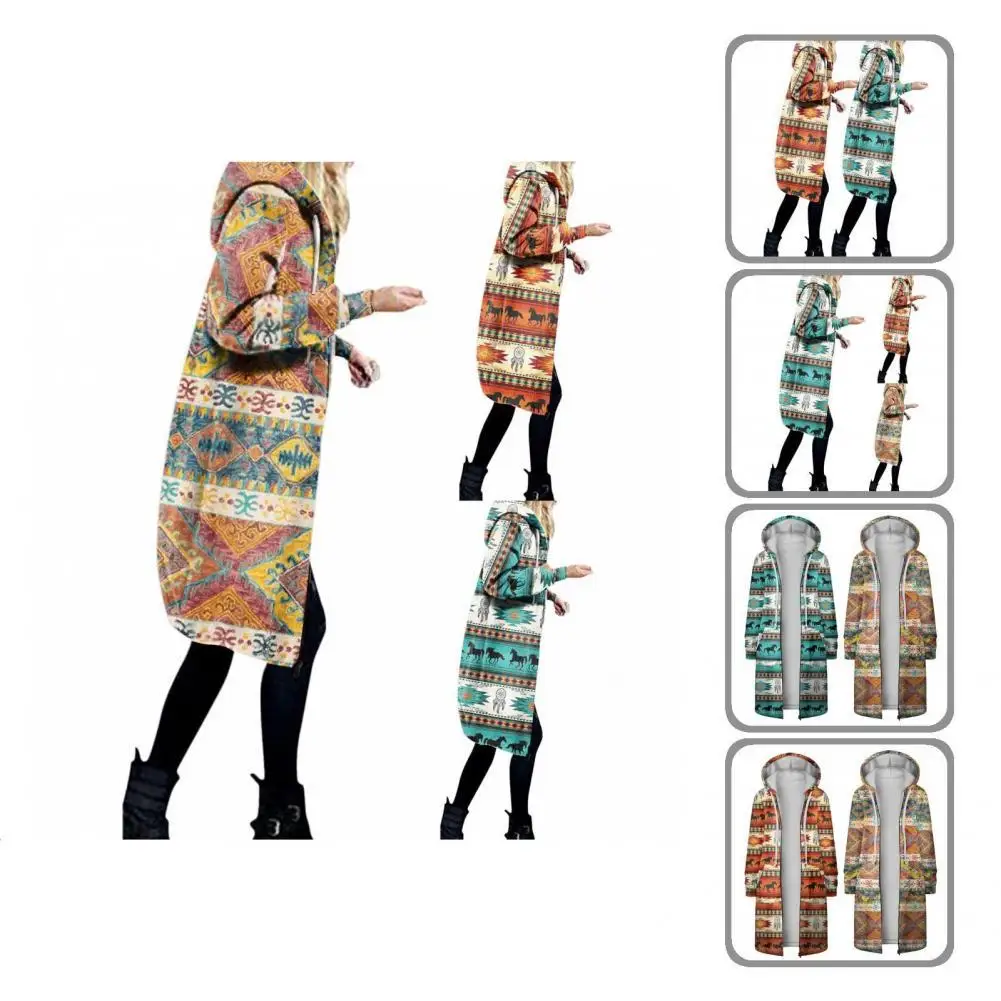 Женское пальто в этническом стиле Дамская Толстовка мягкая ветрозащитная