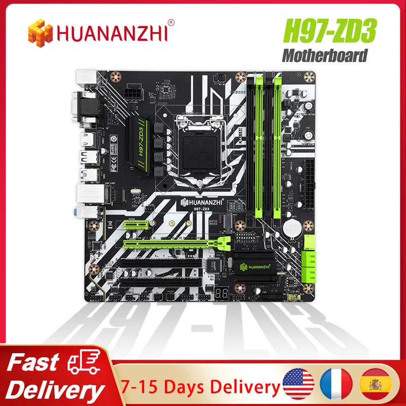 

Материнская плата HUANANZHI H97-ZD3 4xDDR3, память M.2 NVME /NGFF, интерфейс, поддержка процессоров Intel 1150, материнская плата для настольного ПК