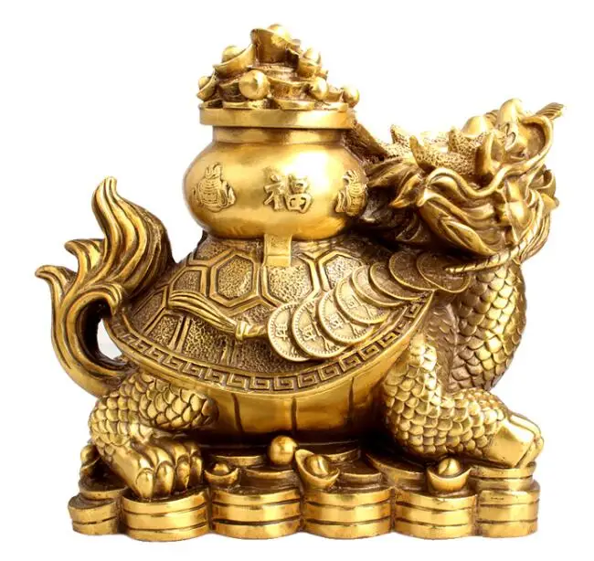 Brass Fengshui Tortoise Jubao Pot Arrangements Dragon Turtle Home Decorations | Дом и сад