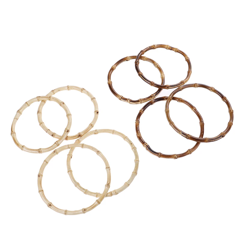 

2PCS High Quality 2 Sizes Round Bamboo Bag Handle For Handbag Handcrafted DIY Bags Accessories