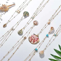 color wind double shell sea summer pendant layer necklace beautiful