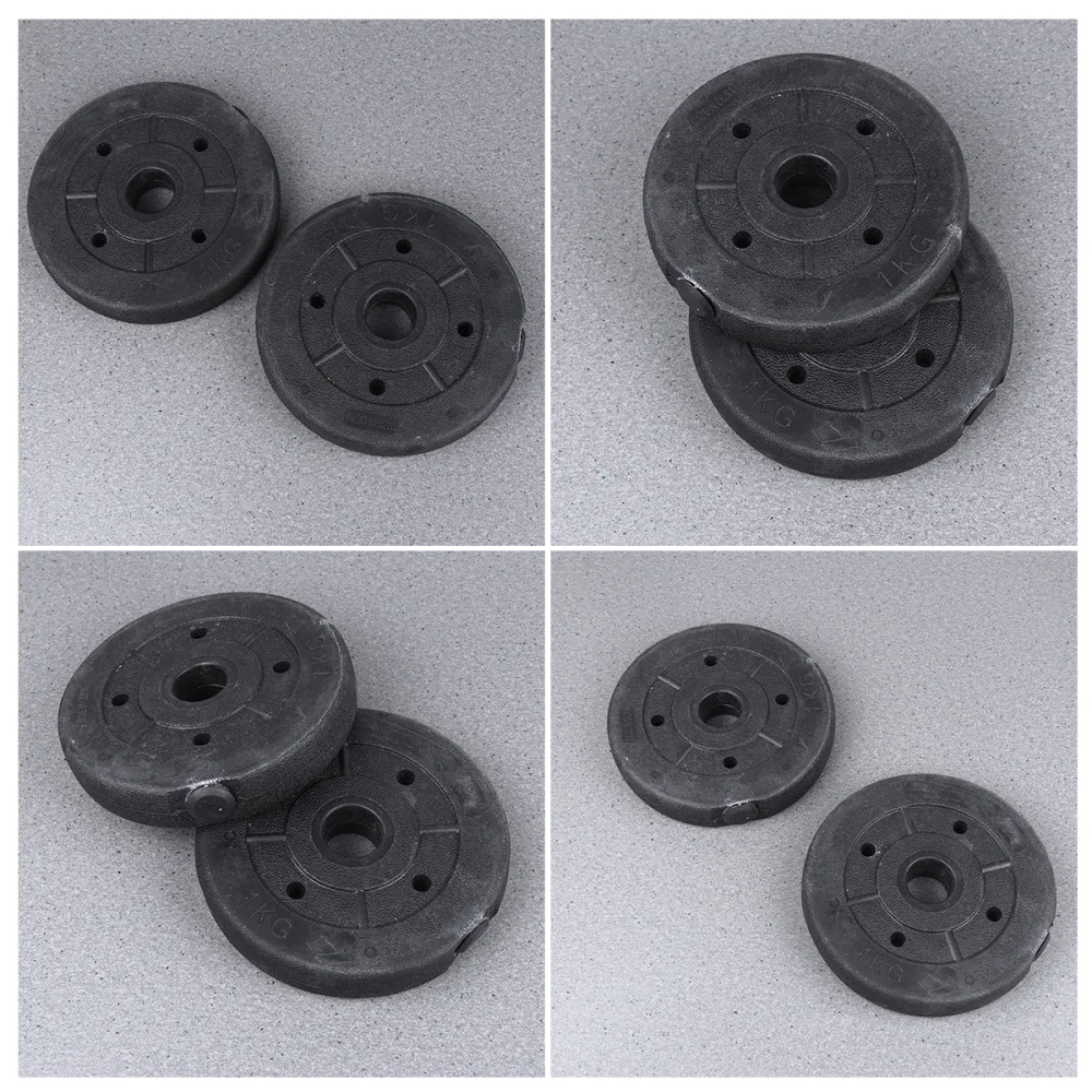 

2Pcs 1KG Dumbbell Disks Barbell Disk Weight Disk Sports Equipment Gym Essential Workout Accessories (Black)