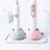 ceramic electric toothbrush holder nordic powder gray marbling round base hotel family bathroom decoration storage supplies