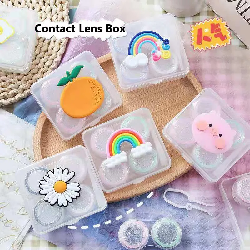 

Contact Lens Case Eye Contact Lens Box Women Travel Contact Lenses Case Strawberry Leakproof Container Lense Box for Display Box