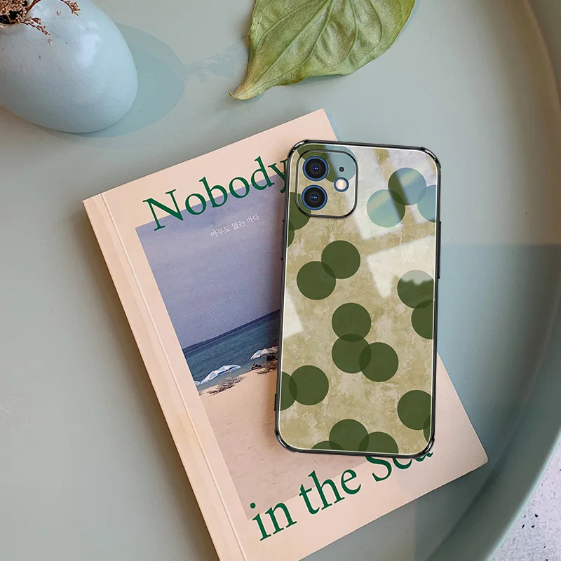 

Tempered glass Case For iphone 12 pro max protection forever Retro print phone cases for iphone 12 mini pro glass shell cover