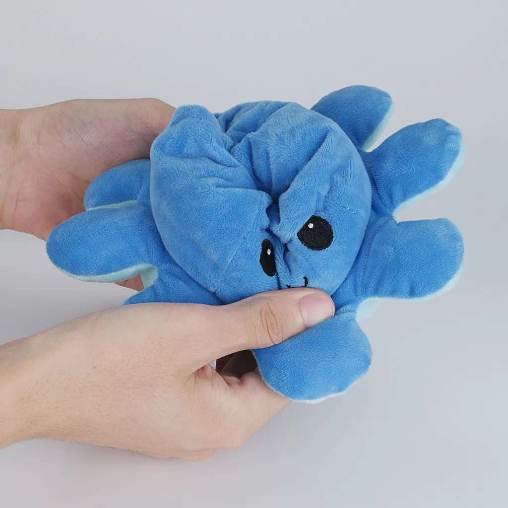Двусторонняя кукла Octopu с откидной крышкой разные настроения Poulpe Peluche réversible