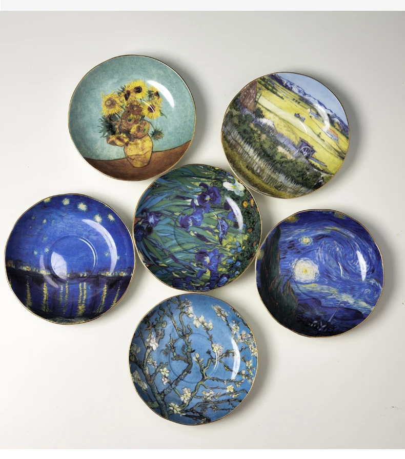 Ван Гога Европейский костяной фарфор чашка Чай кофейная и блюдце | Дом сад