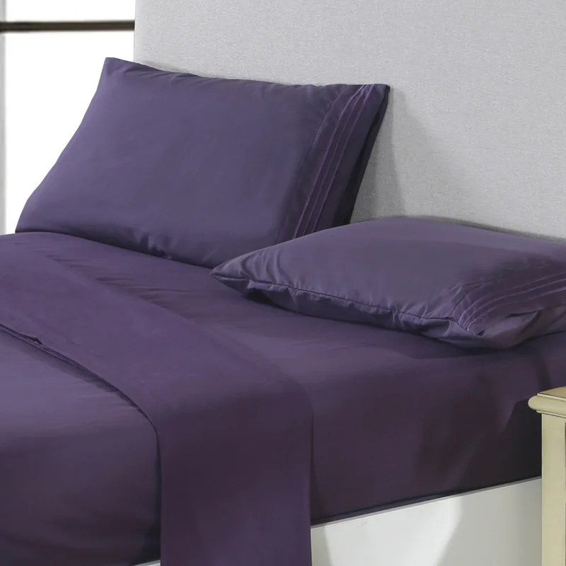 Комплект постельного белья из 4 предметов однотонное постельное белье простыня с