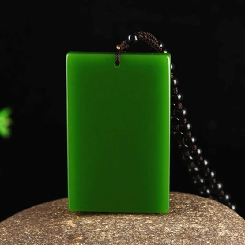 

Натуральный зеленый нефритовый кулон ручной работы из нефрита изящное ожерелье для мужчин и женщин Подвески с цепочкой модные ювелирные изделия