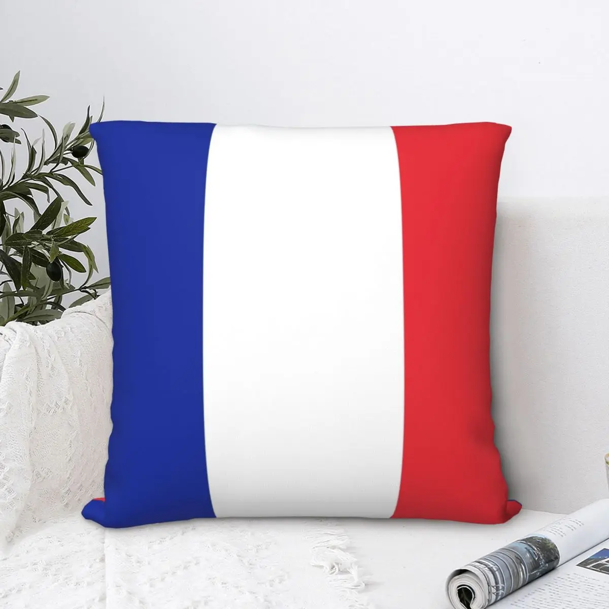 

French Flag Square Pillowcase Cushion Cover Creative Home Decorative Polyester Throw Pillow Case Bed Nordic 45*45cm