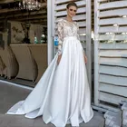 Свадебные платья LORIE в стиле бохо, кружевные свадебные платья-трапеции с длинным рукавом, кружевное пляжное бальное платье принцессы с аппликацией, 2022