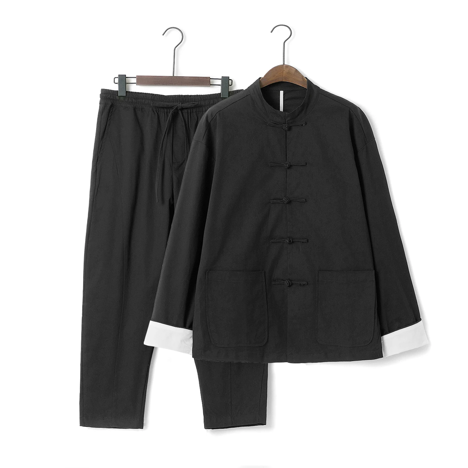 Осенняя мужская одежда в китайском стиле костюм Тан ретро Молодежный из двух