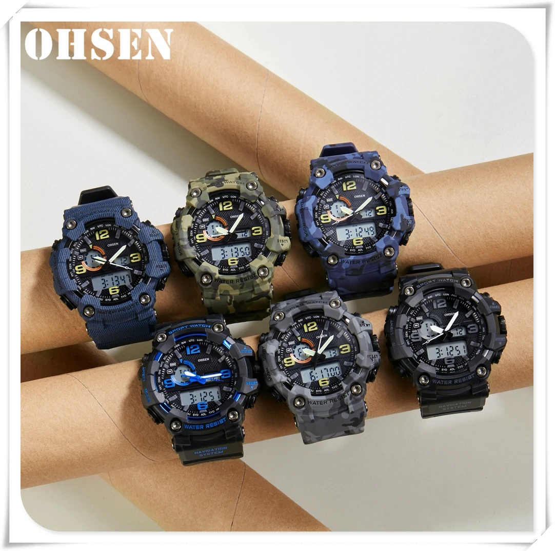 

OHSEN New Watch Men Fashion Sport Quartz Clock Mens Watches Brand Luxury Casual Military Waterproof Man Watch Relogio Masculino