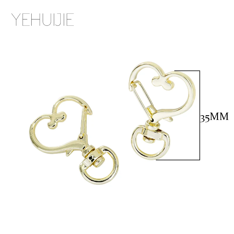 YEHUIJIE новый 5 шт. золотой брелок с зажимом в виде сердца вращающаяся пряжка лобстер