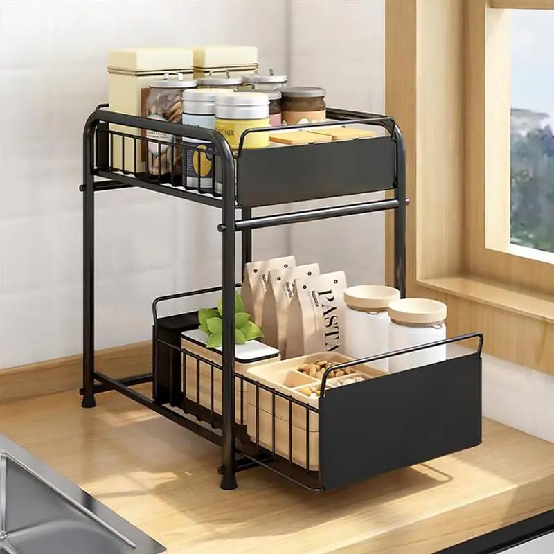 

Kitchen Bathroom Under Sink Organizer and Storage Under Sink Cabinet Storage Rack kitchen accessories