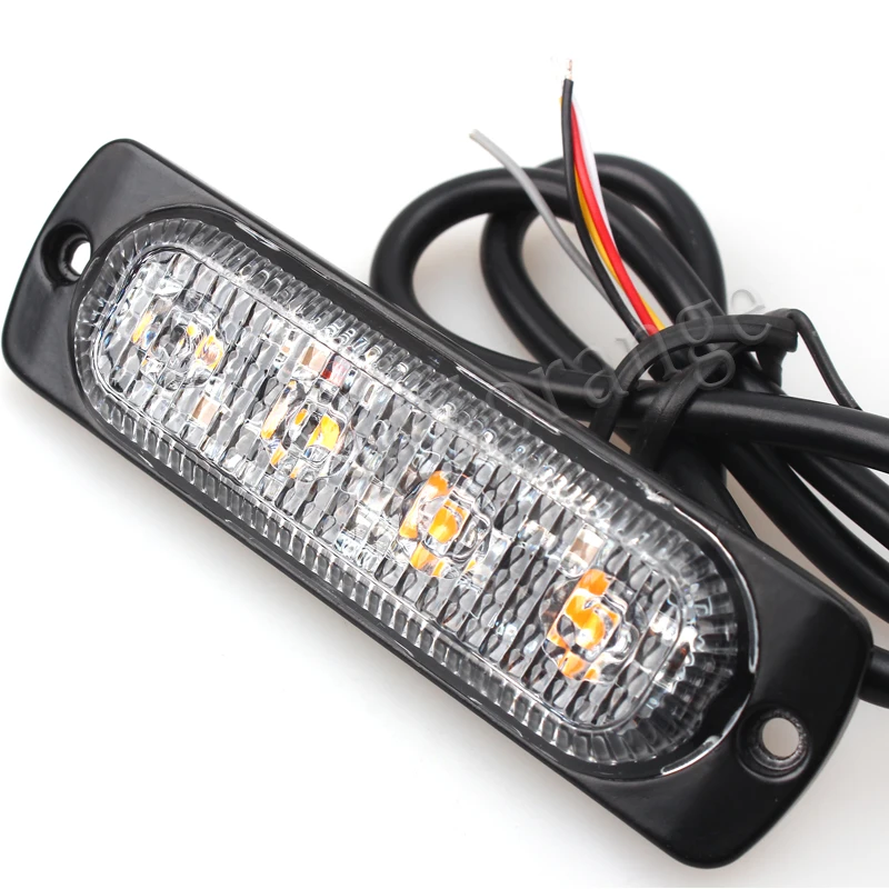 1Piece12V-24V 4 Led Police Flashing Warning Light Emergency Vehicle Red Blue Amber Strobe Lights Car Beacon Traffic light | Автомобили и