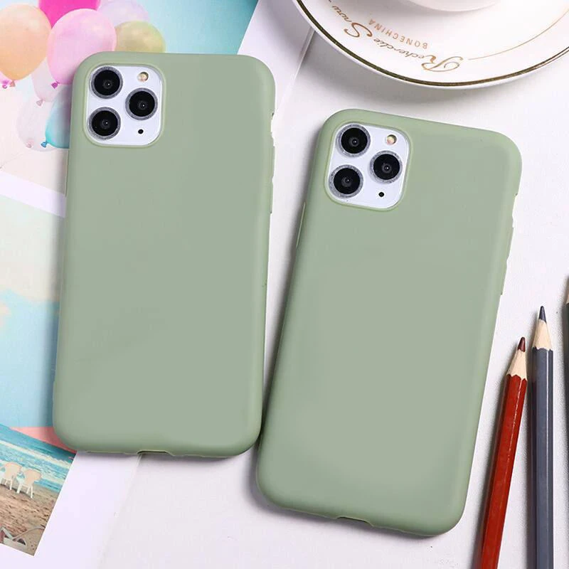 

Cute cartoon Phone Case For iphone 12 11 Pro Max Mini XS 8 7 6 6S Plus X SE 2020 XR Design-SpongeBob Candy green Silicone cover