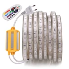 RGB Светодиодная лента 220 В ЕС 1500 Вт IP65 Водонепроницаемый контроллер 5050 гибкая лента светодиодная веревосветильник ПА 1 м-100 м