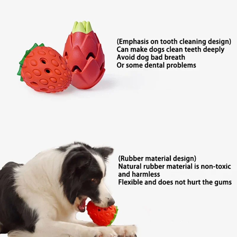 

Pet Rubber Fruit Toy Ball, Bite-resistant Food Ball, Molar Chewing Dog Toy