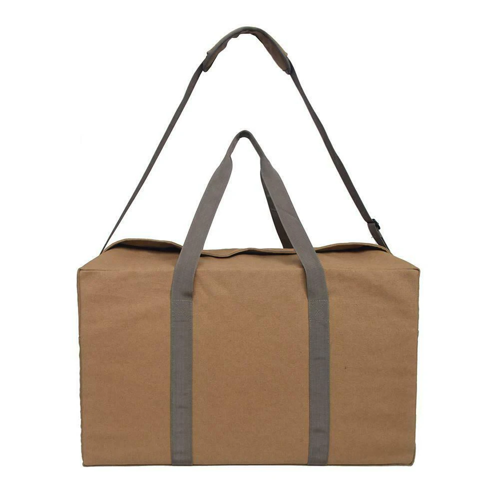 

Khaki Wearable Canvas Travel Bag Home Clothing Finishing Storage Bag Anti-Theft Canvas Bags Best Sale-WT